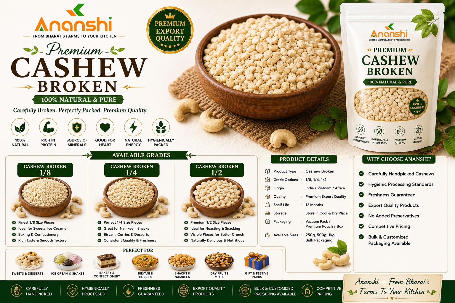 Premium Cashew Broken