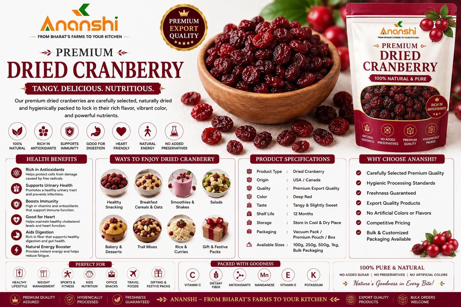 Premium Dried Cranberry