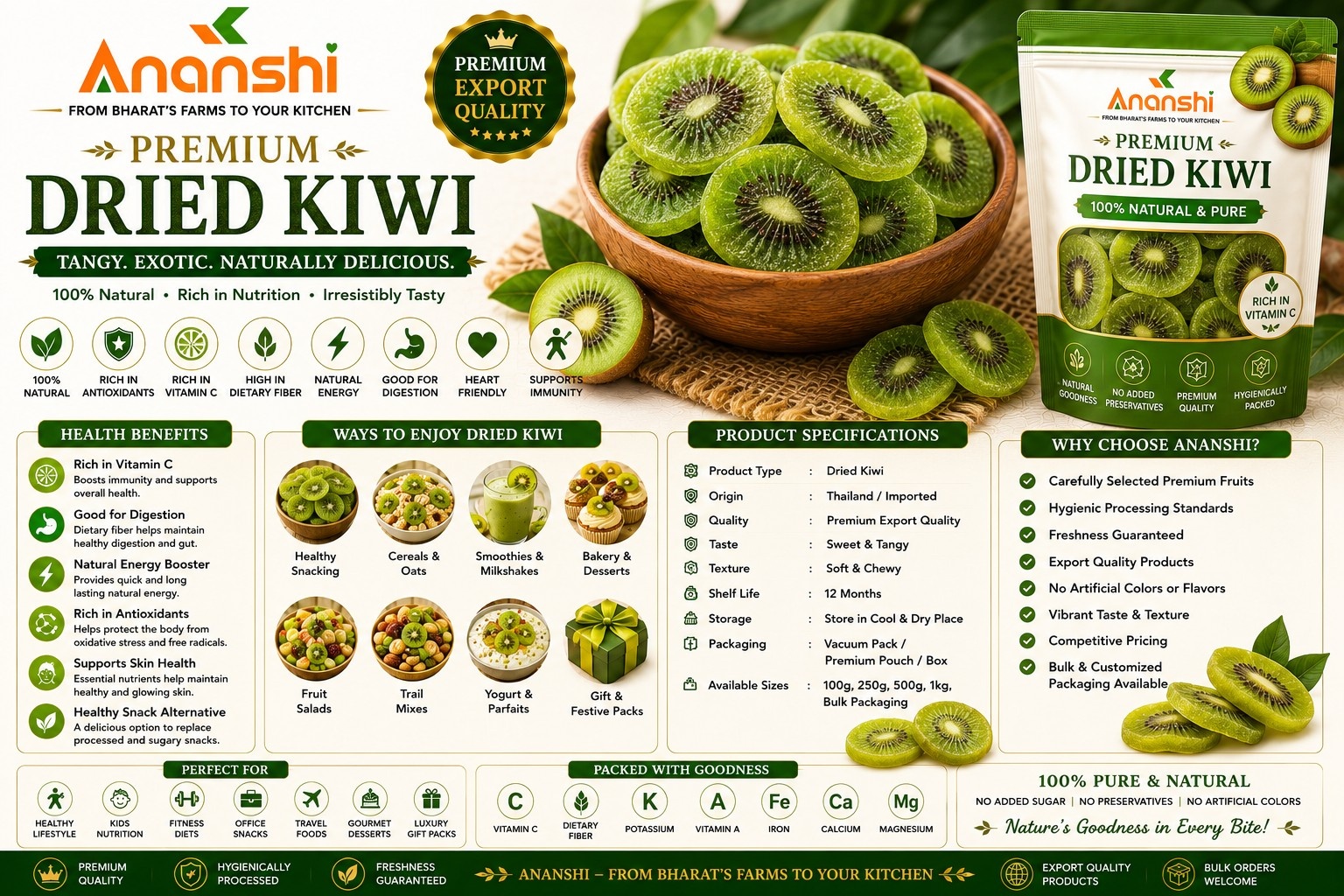 Premium Dried Kiwi